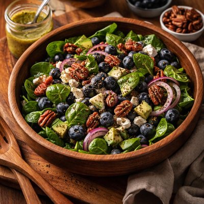 Image of Blueberry Spinach Salad with Cracked Pepper Vinaigrette