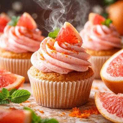 Image of Blushing Grapefruit Cupcakes