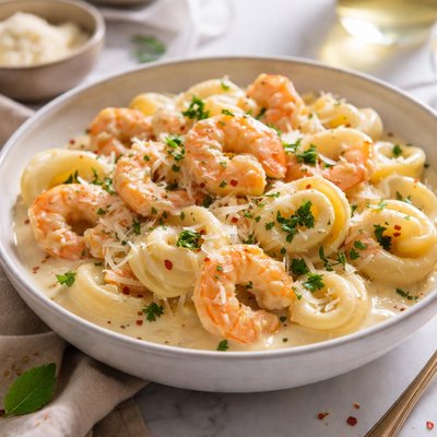 Image of Bobs Tortellini and Shrimp in Alfredo Sauce