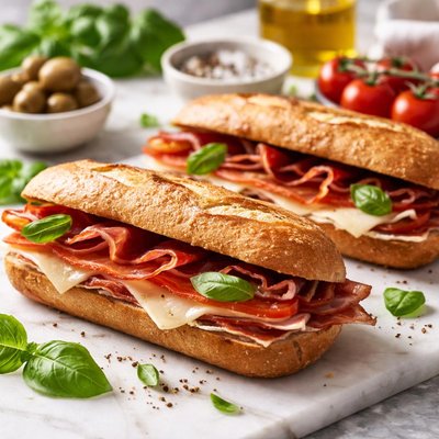 Image of Bocadillo Spanish Ham and Cheese Sandwiches