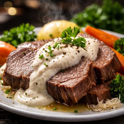 Image of Boiled Beef with Horseradish Sauce Austrian