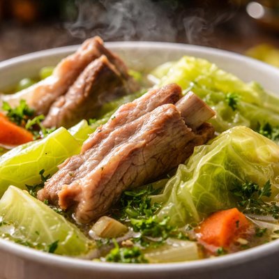 Image of Boiled Ribs and Cabbage