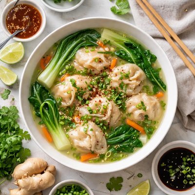 Image of Vegetarian Boiled Wonton Soup