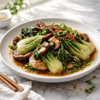 Image of Bok Choy and Shiitakes