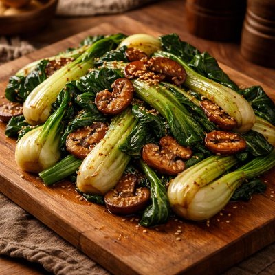 Image of Bok Choy with Mushrooms