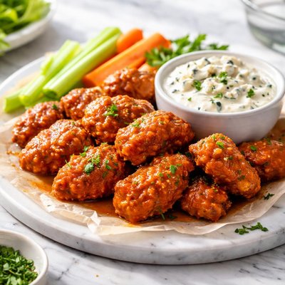 Image of Boneless Buffalo Wings with Blue Cheese Dip