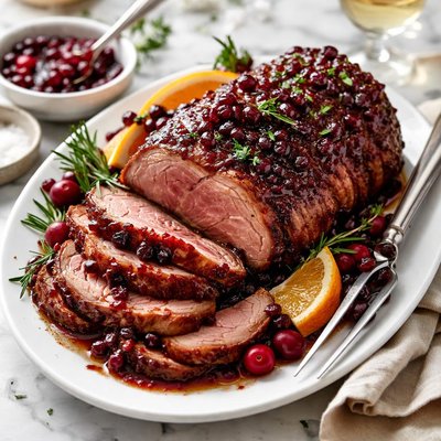 Image of Boneless Leg of Lamb with Cranberry Glaze