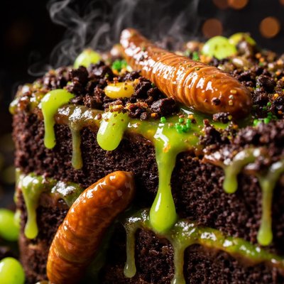 Image of Boogers and Slugs Halloween Cake