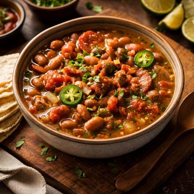 Image of Boracho Bean Soup or Frijoles a La Charra Restaurant Style
