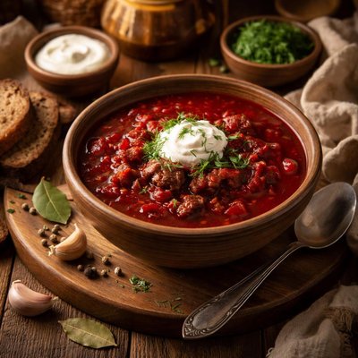 Image of Borshch Gourmet Russian Beetroot Soup