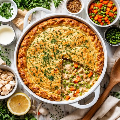 Image of Boscoe Cooks Herb Crusted Chicken Pot Pie