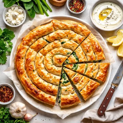 Image of Bosnian Pita Phyllo Pie with Spinach Filling