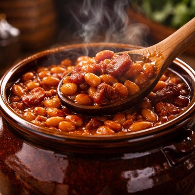 Image of Boston Baked Beans in Bean Pot Durgin Park
