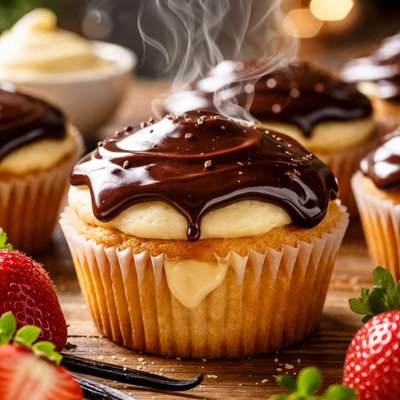 Image of Boston Cream Cup Cakes