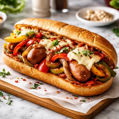 Image of Boston Sausage Grinder or Submarine Sandwich