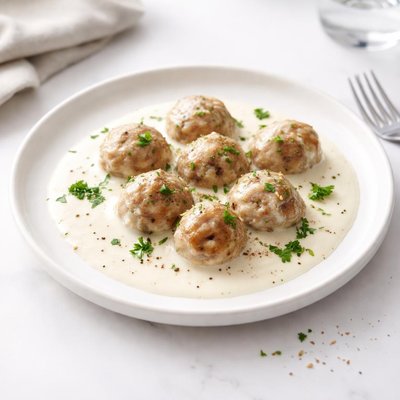 Image of Boulettes Francaise Meatballs in White Sauce