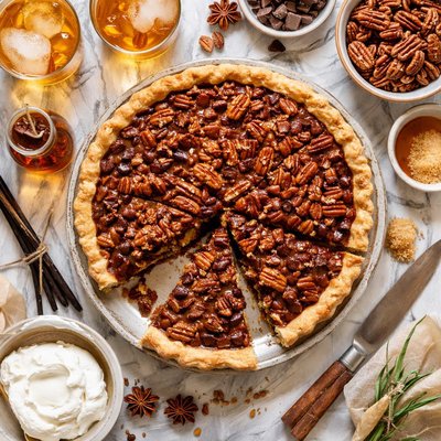 Image of Bourbon and Chocolate Pecan Pie