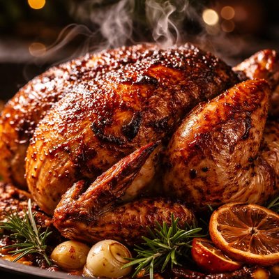 Image of Bourbon Drunken Upside Down Turkey