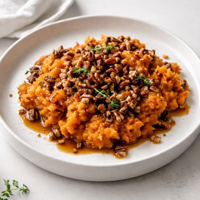 Image of Bourbon Pecan Smashed Sweet Potatoes