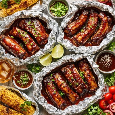 Image of Bourbon Ribs in Foil Packets