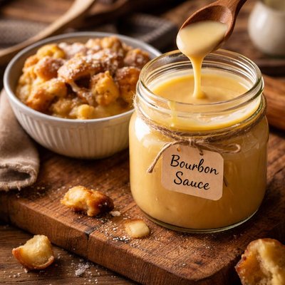 Image of Bourbon Sauce for Bread Pudding and Bread Pudding Souffl
