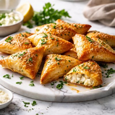 Image of Bourekakia Greek Style Cheese Filled Diamonds