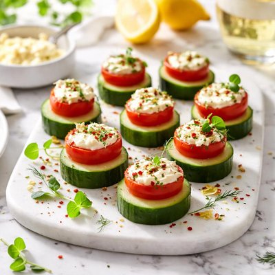 Image of Boursin Tomato and Cucumber Nibbles