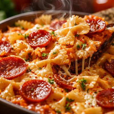Image of Bow Tie and Pepperoni Casserole