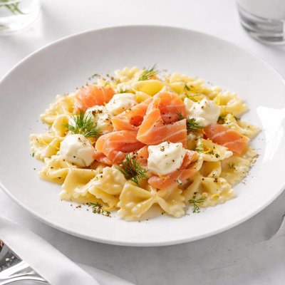 Image of Bow Tie Pasta with Smoked Salmon and Cream Cheese