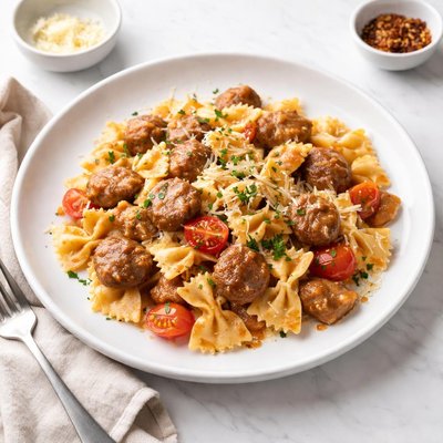 Image of Bow Ties with Sausage