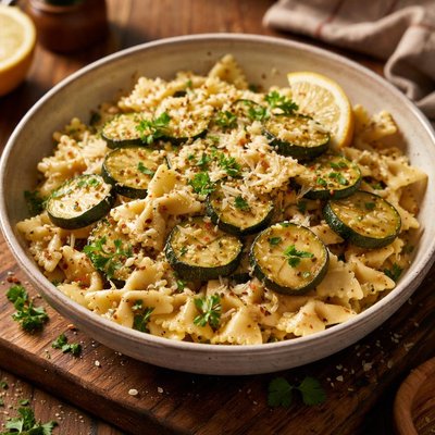 Image of Bow Ties with Zucchini in Lemon Garlic Sauce