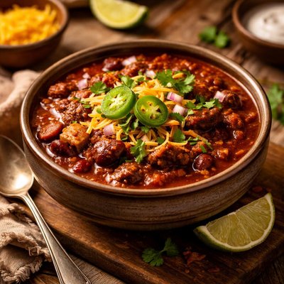Image of Bowl of Red Texas Chili Con Carne
