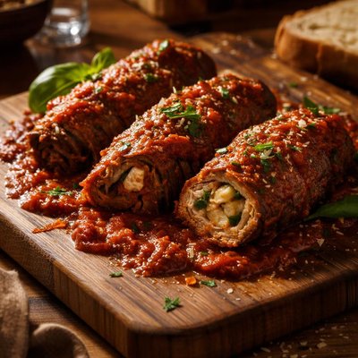 Image of Braciola Braciole with Tomato and Wine Sauce