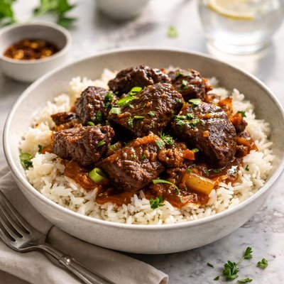 Image of Braised Beef Tip Over Rice