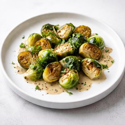Image of Braised Brussels Sprouts in Mustard Sauce