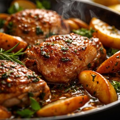 Image of Braised Chicken and Apples