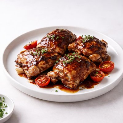 Image of Braised Chicken with Caramelized Balsamic Brown Sugar Glaze