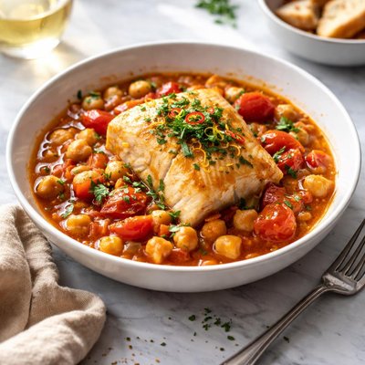 Image of Braised Cod with Chickpeas