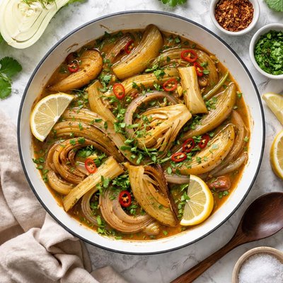 Image of Braised Fennel and Onions with Ginger