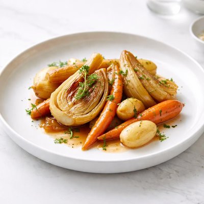Image of Braised Fennel with Carrots and Potatoes