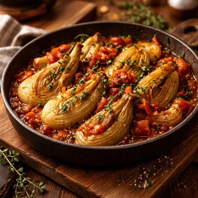 Image of Braised Fennel with Tomatoes Thyme