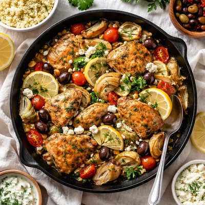 Image of Braised Greek Chicken and Artichokes