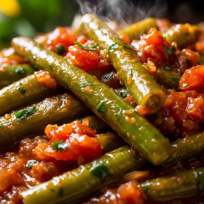 Image of Braised Green Beans with Tomatoes