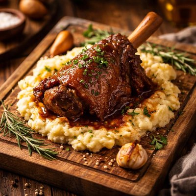 Image of "Chamorro de Cordero Estofado Bajo en Sodio"