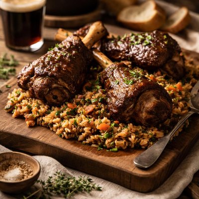 Image of Braised Lamb Shanks with Guinness Barley