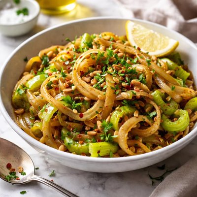 Image of Braised Onion Ribbons with Celery