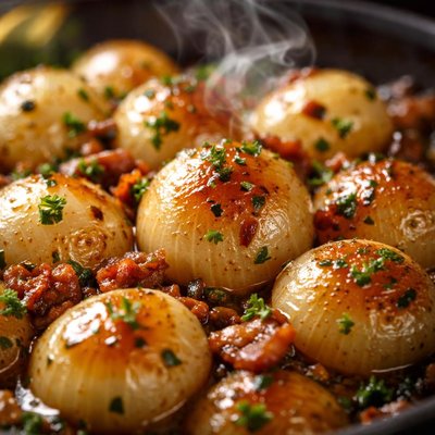 Image of Braised Onions a La Julia Child