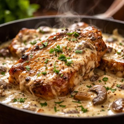 Image of Braised Pork Chops in Sour Cream Sauce