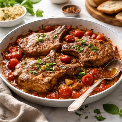 Image of Braised Pork Chops with Tomatoes