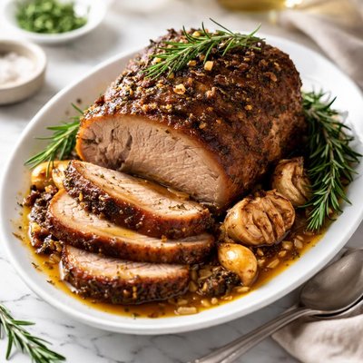 Image of Braised Pork Roast with Garlic and Rosemary